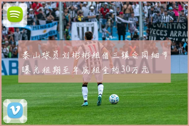 泰山球员刘彬彬租借三镇合同细节曝光租期至年底租金约30万元